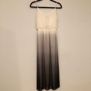 Black and White Ombré Maxi Dress